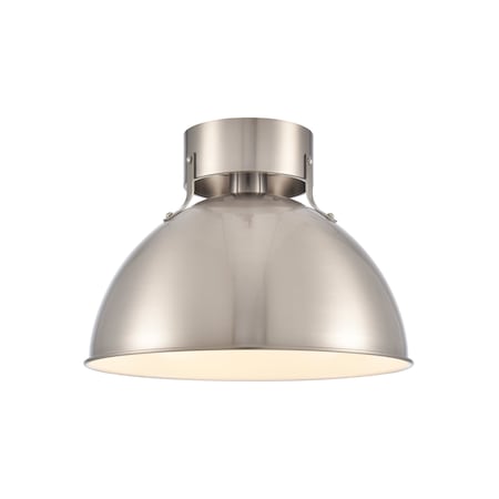 Zayne 12'' Wide 1Light Semi Flush, Brushed Nickel